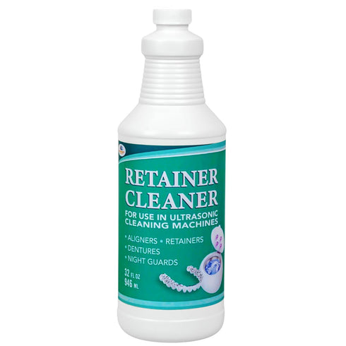 Ultrasonic Retainer Cleaner Solution Concentrate, 32 oz, for Dentures, Mouthguards, Invisalign