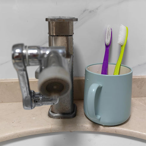 EasyHonor Giant Head Toothbrush - Hard & Firm Bristles BPA Free, 4 Pack White Hard Bristles
