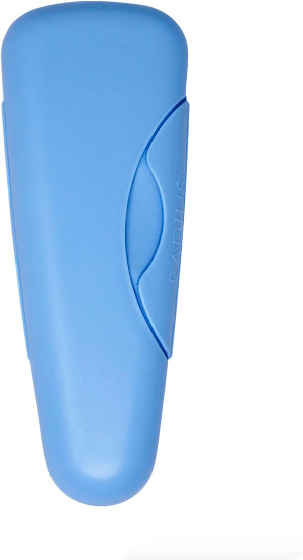 RADIUS Razor Travel Case, BPA-Free Recycled Plastic, Portable for Bathroom, School, Home, Camping (Light Blue)
