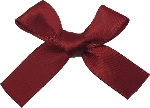 Tianying 100pcs Mini Satin Ribbon Bows, 1.5" x 1.4" Fabric Solid Hair Clip Supply for DIY