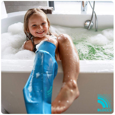 BLOCCS 100% Waterproof Cast Covers for Shower Leg Kids - Swim Cover, Durable Cast Sleeve for Bath - #CL78-S Small