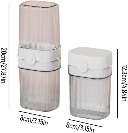 JENPECH Mouthwash Cup, Portable Toothbrush Toothpaste Holder with Leak-Proof Sealing Cover All-in-one Travel Dental Kit