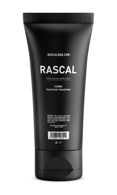Rascal Men's Face Cleanser - Face Wash for Men, Deep Cleansing Men's Face Wash with Activated Charcoal and Orange Peel Oil to Cleanse Pores, Tone Skin, and Provide a Refreshing Natural Scent - 4 Oz