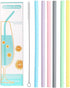 Silicone Straws Reusable Drinking Straw Pack of 6, Soft Beverage Water Drink Straws for 30oz and 20oz Tumblers,