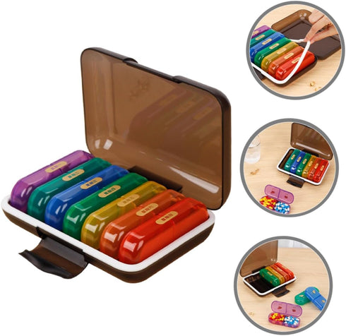 Weekly Pill Organizer Portable Case Holder for Daily Medication Small Medicine Pill Dispenser for Travel Organizer