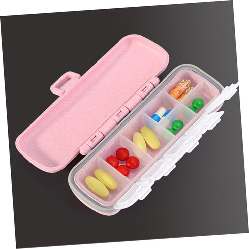Ipetboom 3 Pcs Portable Medicine Organizer Box Labels Weekly Pill Dispenser Sturdy Plastic Odorless Travel-Friendly