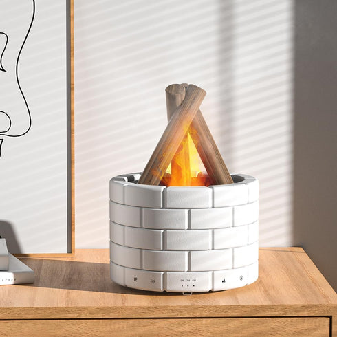 HUTIP 250ml Ultrasonic Fireplace Firewood Flame Fire Bonfire Aroma Diffuser Humidifier, Fake Fireplace Wood Campfire