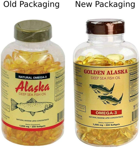 Omega 3 Alaska Deep Sea Fish Oil 1000mg, 200 Softgels