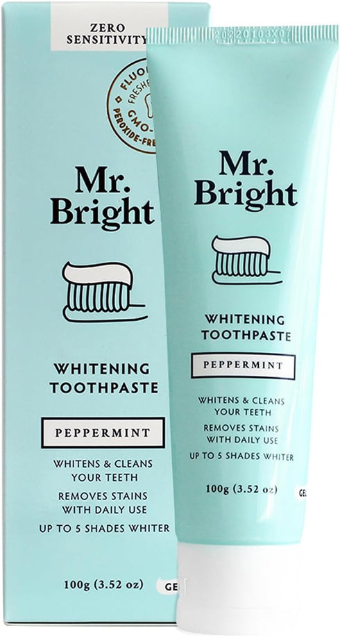 Mr Bright 3.52 oz. Mr. Bright - Whitening Fluoride Free Toothpaste Gel Peppermint
