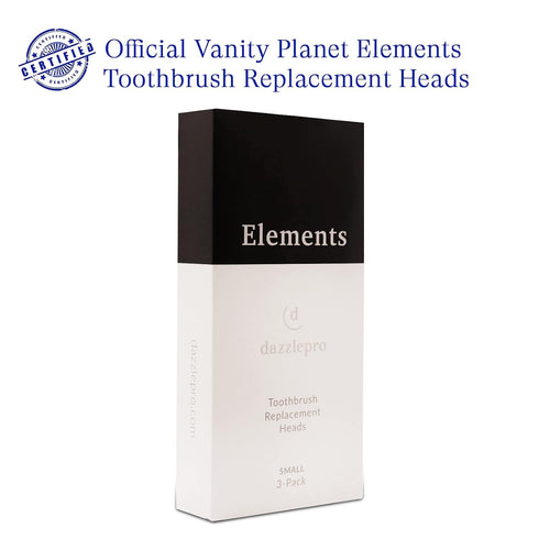 Elements Toothbrush Heads, Compatible with Elements Sonic Toothbrush, Small Firm Bristles, Pack of 3