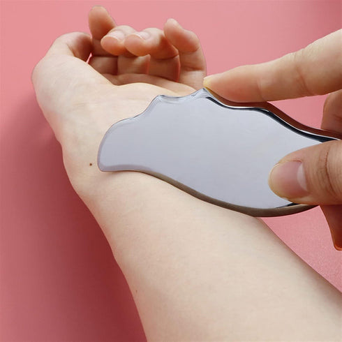 MObyat 1Pcs Stainless Steel Gua Sha Guasha Massage Soft Tissue Therapy Used for Back Legs Arms Neck Shoulder Home Gym