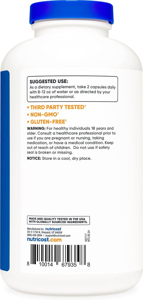Nutricost L-Lysine 1000mg, 250 Servings, 500 Capsules, Gluten Free, Non-GMO