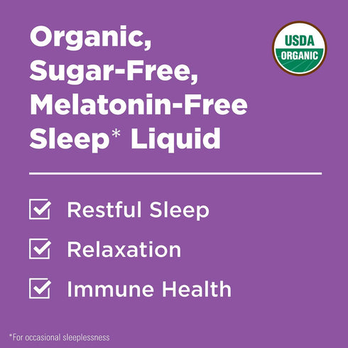 Hyland's Kids - Melatonin-Free Organic Sleep Calm + Immunity Liquid, Sugar-Free, Promotes Sleep & Supports Immune Health, Ages 2+, Grape Flavor, 4 Fl. Oz.