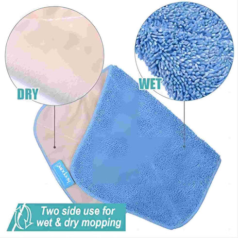 KEEPOW Microfiber Mop Cloth Refills - Compatible with MR.SIGA Professional Mop, Pack of 5
