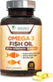 Omega 3 Fish Oil - 2400 mg, Triple Strength Omega3, EPA & DHA Fatty Acids, Natural Support for Immune, Heart & Brain