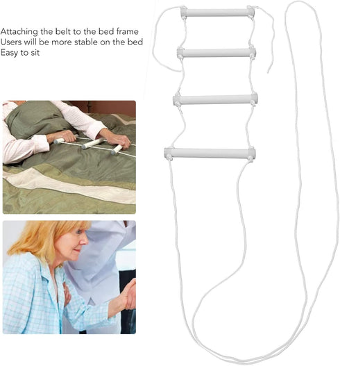 Qianjyvous Bed Ladder Assist Rope, Elderly Bed Ladder Assist, Luminous Portable Handle Grip with Slip, White Bed Ladder