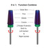 Lavinda 5 in 1 Nail Drill Bit, Coarse Grit Heavy Duty Carbide Tungsten for Fast Acrylic Gel Removal, 3/32" (Purple)