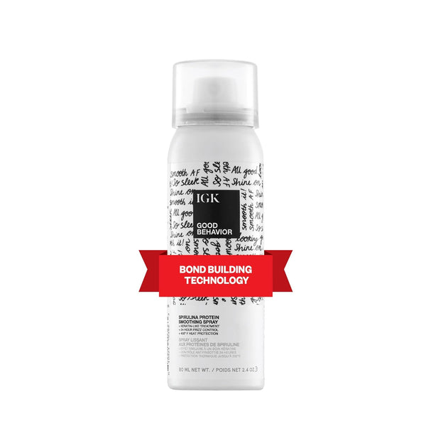 IGK GOOD BEHAVIOR Spirulina Protein Smoothing Spray, Vegan, Keratin Like Treatment, Frizz Control, Heat Protectant