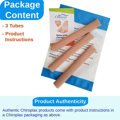 Hammer 1S 1M 1L) Chiroplax Toe Tubes Sleeves Protectors Cushions Fabric & Gel Lining Finger Toe Separator Tubing