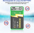 9V Rechargeable Batteries, High Capacity 1300mAh (2024 New Version) for Smoke Detector/Alarms, Metal Detector,