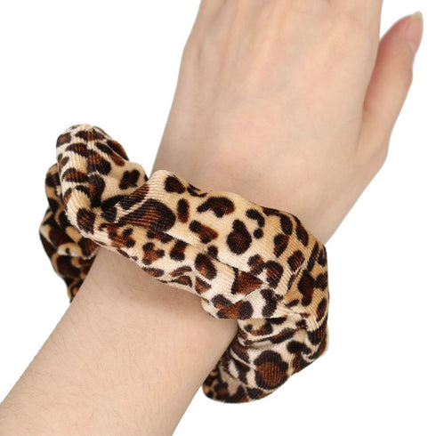 Luckycivia 10 Pcs Leopard Print Scrunchies, Stretch Hair Bands, Hair Ties for Women and Girls