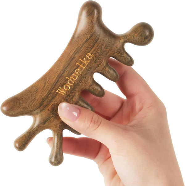 Wooden Gua Sha Facial Tool Mothers Day Gift for Mom, Natural Sandalwood