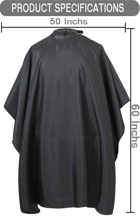 Professional Waterproof Hair Styling Cape, Nylon Haircut Salon Gown with Snap Closure, 50" x 60", 2-Pack