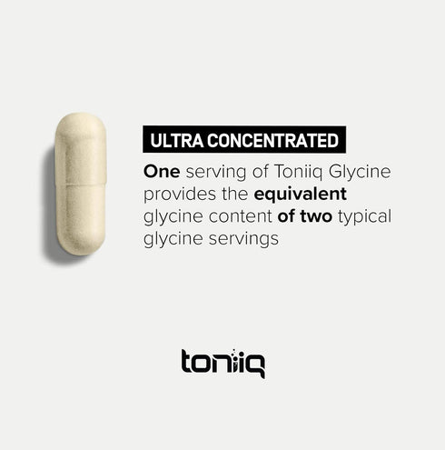 Toniiq Glycine Supplements 1300mg - 240 Vegetarian Capsules, 120 Servings, Ultra High Strength, Tested Purity for