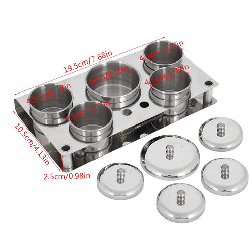 Nail Art Tools, 5pcs Stainless Steel Disinfection Case for Mini Powder & Liquid Set, Compact Manicure Tools