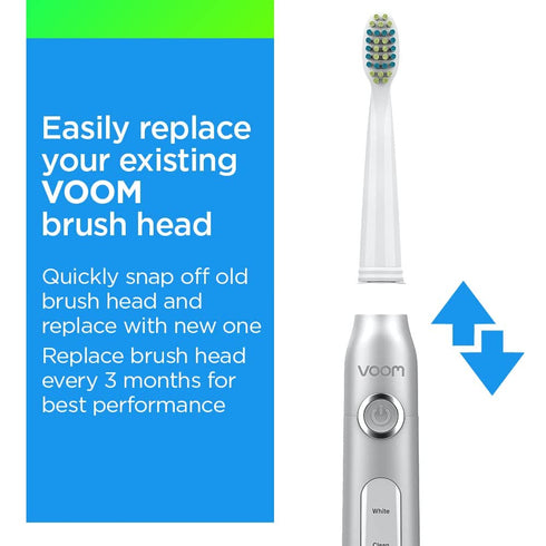 Voom Sonic Pro 3/Pro 5 Replacement Heads, Pack of 6 Brushes, Soft DuPont Nylon Bristles, Advanced Oral Care Technology