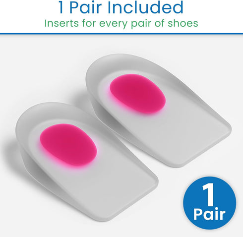ViveSole Gel Heel Cups (Pair) - Silicone Cushion Insert Pads for Pain Relief, Plantar Fasciitis, Heel Spurs, Shoes