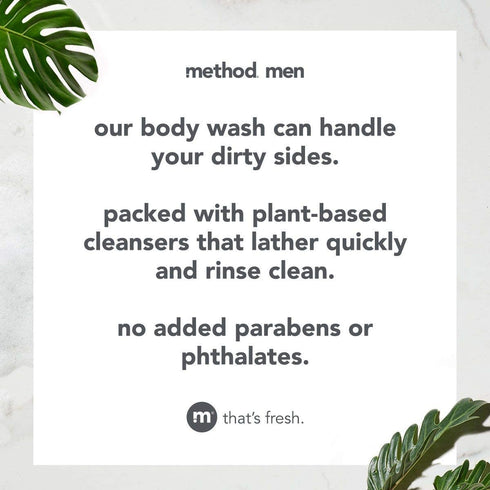 Method Men Body Wash, Sandalwood + Vetiver, 18 fl oz, Paraben and Phthalate Free (Pack of 1)