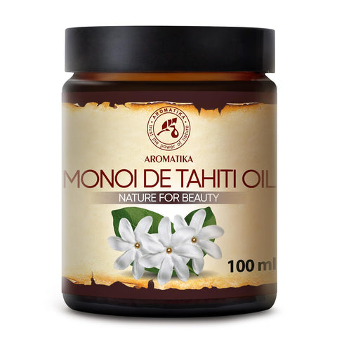 Monoi de Tahiti Carrier Oil, 3.4 Fl Oz, Pure Cold Pressed, Unrefined for Face & Body Care