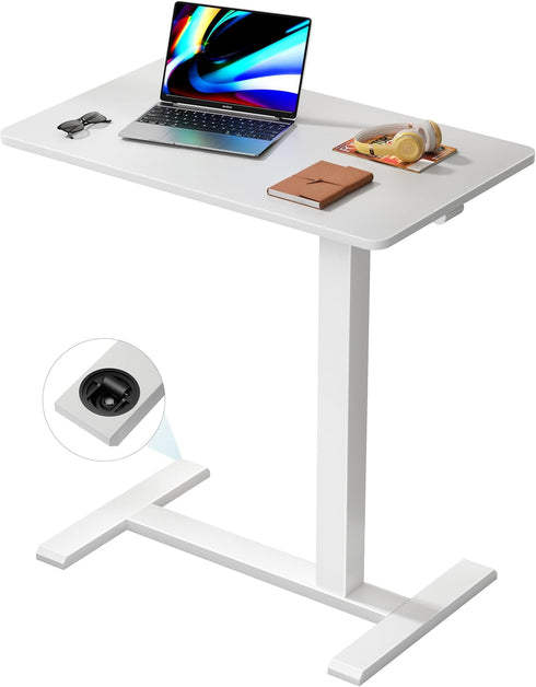Medical Adjustable Overbed Bedside Table with Wheels, Rolling Laptop Table, Mobile Standing