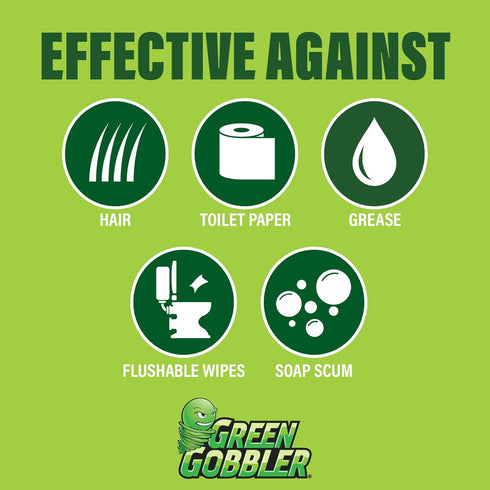 Green Gobbler Drain Clog Remover, 128 oz | Toilet Clog Remover for Hair & Organic Materials in Toilets, Sinks, Drains