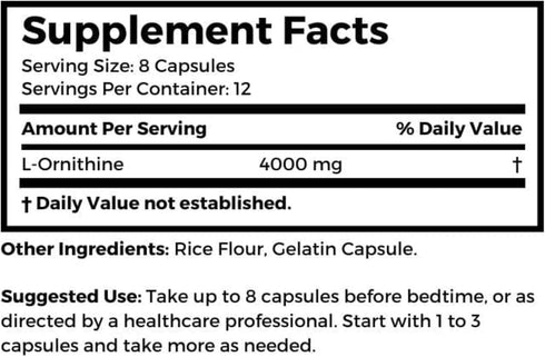 Dr Clark Ornithine Dietary Supplement, Gluten Free, Natural Sleep Aid, 500mg, 100 Gelatin Capsules