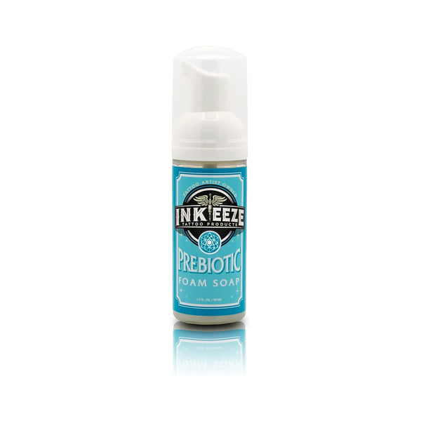 INK-EEZE 1.7oz Tattoo Prebiotic Foam Soap for Artist Application and Aftercare, All Purpose, Made in USA