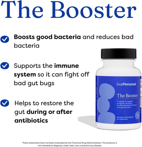 The Booster Targeted Probiotic for Gut Health: Support The Immune System with 5 Billion CFU Saccharomyces Boulardii, Capsules, 30 Servings