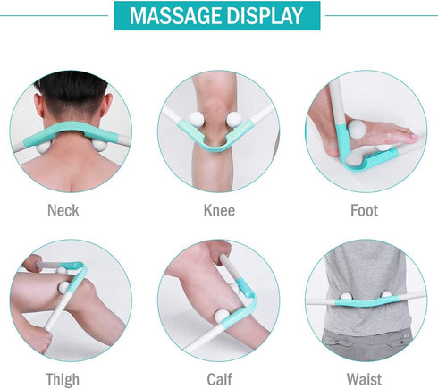 Neck Massager Manual - Pressure Point Massage Sticks Tools Therapy Massager Pressure DeepTissue Point for Neck Shoulder
