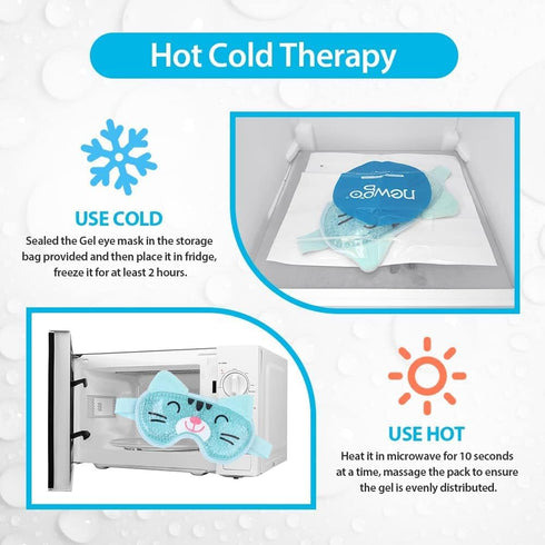 NEWGO Kids Ice Pack Eye Mask, Reusable Hot Cold Therapy Gel Eye Mask with Soft Plush Backing