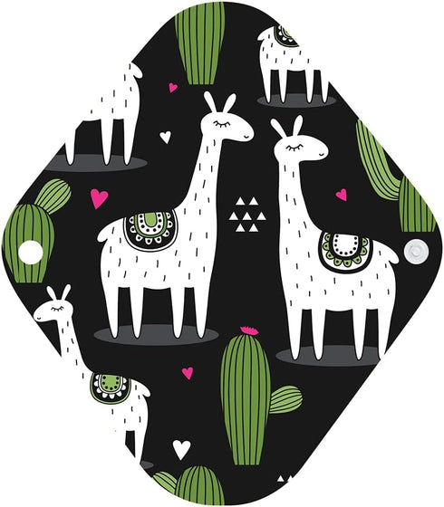 7pcs Pack Cloth Pads, Including 1 Mini Wet Bag + 6 Bamboo Charcoal Cloth Reusable Menstrual Pads/Reusable Sanitary Pad