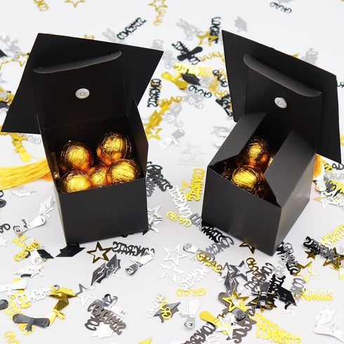 SDKI 30Pcs Graduation Cap Candy Box, Graduation Party Supplies 2025 Decorations for Party Favor