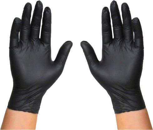 Packed, 100 50 25 Packs 2 Lightning X Products Black Nitrile Glove Pairs, Individually Gloves, Pairs, Carded of Pairs