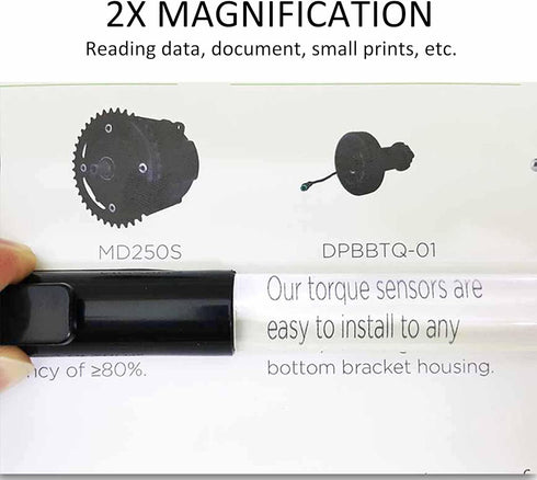 MAGDEPO 3X Handheld Magnifier, 2-in-1 Clear Acrylic Magnifying Glass with Bar Handle for Reading Small Prints