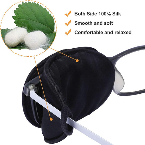 eZAKKA Eye Patches for Adults and Kids, Medical Soft Eye Patch for Lazy Eye Amblyopia Strabismus (Black+Black)