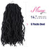 Niseyo Faux Locs Crochet Hair 14 Inch - 6 Packs Short Pre Looped Synthetic Hair Extensions (Jet Black)