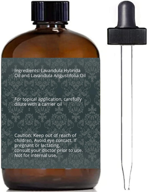 Lavender Oil - 100% Pure and Natural, Therapeutic Grade with Glass Dropper and Roll-on Bottle