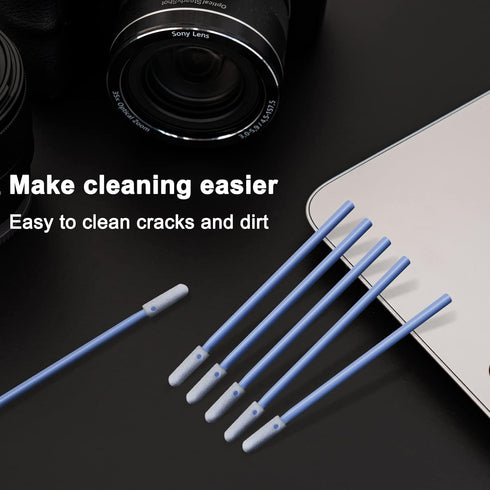 Wellgler's 200pcs Foam Swabs for Makeup, Gun Cleaning, or Pet Care, Multi-role Cleaning Swabs KM742 (Blue)
