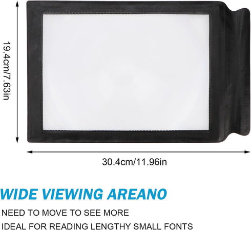 3X Full Page Magnifier A4 Large Sheet Reading Magnifying Glass Portable Reading Aid Lens for Reading Books & Newspapers & Low Vision Aids by Rongon