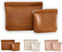 Small Makeup Bag for Women, PU Leather Travel Makeup Pouch with Zipper, Cosmetic Bag for Purse (Brown)